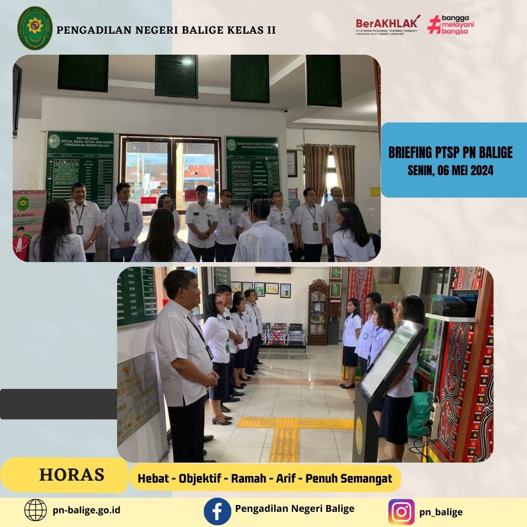 BRIEFING PTSP PN BALIGE HARI SENIN 06 MEI 2024 BRIEFING PTSP PN BALIGE HARI SENIN 06 MEI 2024